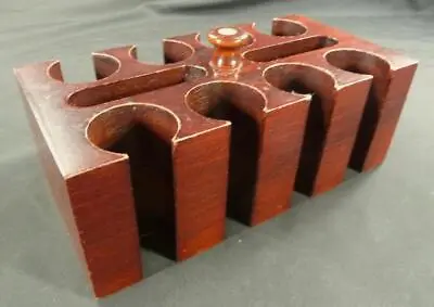 Vintage Antique Wood Poker Chip Caddy Mahogany Or Walnut Good Cnd • $14.95