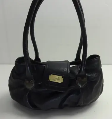 Real Leather Handbag Butterfly By Matthew Williamson Black Leather Double Handle • £11.99