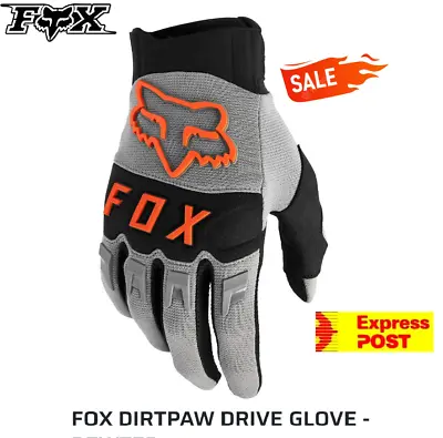 2023 FOX DIRTPAW DRIVE  Off Road Dirt Bike MX Gloves NEW LARGE Motocross Pewter • $39