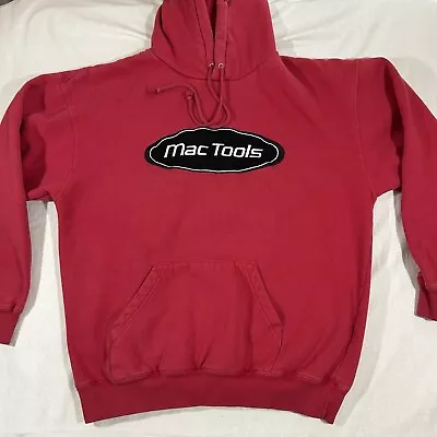 Distressed Faded Mac Tools Authentic Hoodie Red Size Large • $29.99