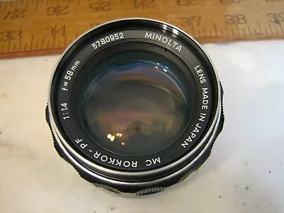 Vintage Minolta 58mm F/ 1.4 MC Rokkor-PF SLR Camera Lens  • $119.99