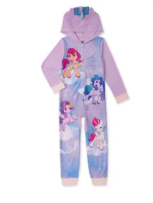 My Little Pony Girls Purple  Rainbow Blanket Sleeper Pajamas 7/8 • $14.98