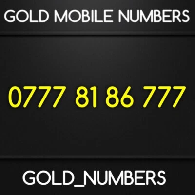 £125 • Buy Gold 0777 Golden Vip Easy Mobile Business Number 07778186777
