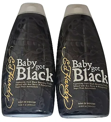 Lot Of 2 Ed Hardy BABY GOT BLACK Indoor Tanning Bed Bronzer Lotion - 10 Oz • $26.87