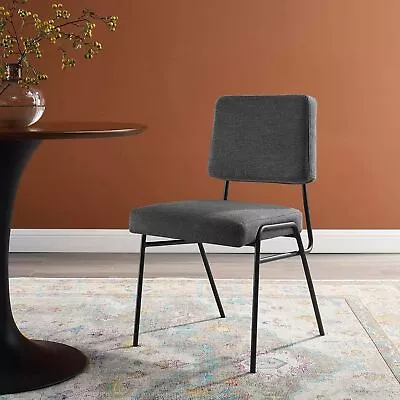 Modway Craft Upholstered Fabric Dining Side Chair Black Charcoal  • $103.29