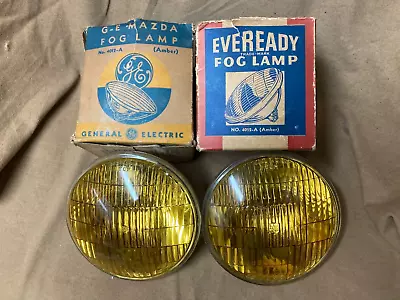 1940s  1950s FordGMMoParTruck NOS GE 6V Amber Fog Light Bulbs 5.5   #4012A • $49.99