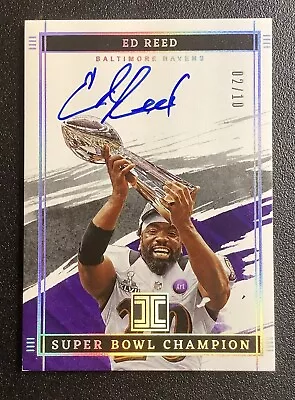 2022 Impeccable Ed Reed Auto /10 Super Bowl Champion Baltimore Ravens • $150