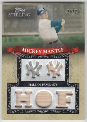 2009 Topps Sterling Mickey Mantle Game Used Jersey Bat 5 Relic Ser 25/25 • $350