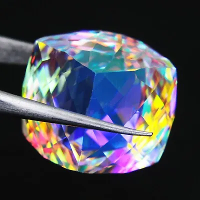 85 Ct + Certified Cube Shape Loose Gemstones Mystic Topaz Chequered Cut • $17