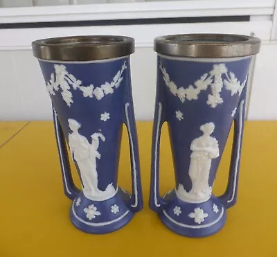 Vintage Pair Of Jasperware Vases. • $39.99