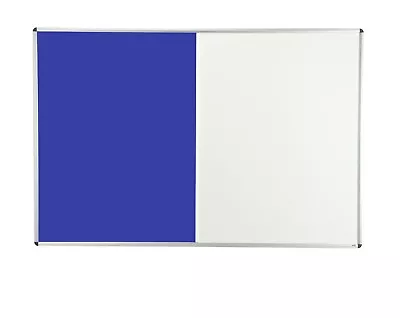 Adboards Combination Blue Felt & Magnetic Aluminium Frame Pin Board 90cm X 60cm • £19.48