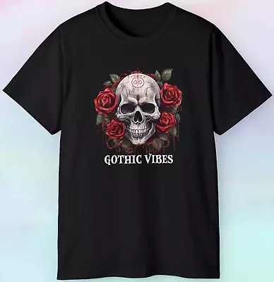 Men's Women's Gothic Vibes T Shirt | Skull Roses Death | S-5XL Tee • $22