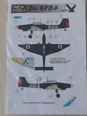 $9 • Buy 1/48 Ju-87D-5 Stuka Bułgaria AF LF Models Decals C4810