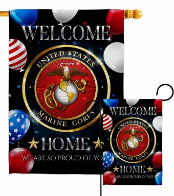Welcome Home Marine Corp Garden Flag Corps Armed Forces Yard House Banner • $18.95