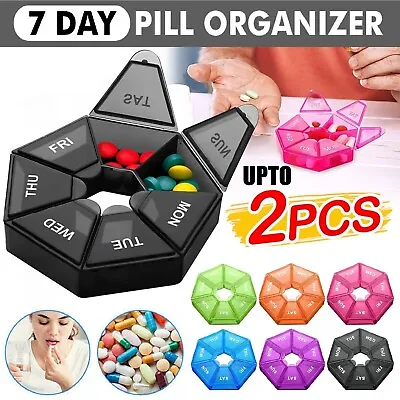 7 Day Pill Box Medicine Storage Box Weekly Tablet Container Daily Pill Organizer • $14.98