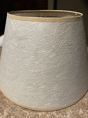 Vintage Fiberglass Lamp Shade MCM Beige  7  T X 12  Across Bottom  CLIP ON • $22.95