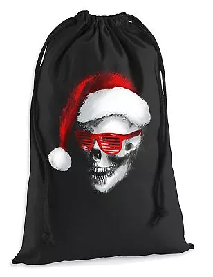 Santa Claus Skull Father Christmas Presents Stocking Drawstring Sack • £13.95