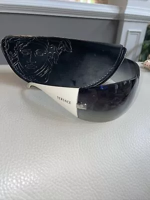 Versace VE 2054 10008G Silver Plastic Shield Sunglasses Grey Gradient Lens • $75