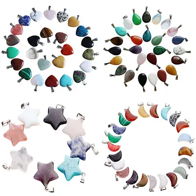 Natural Quartz Crystal Stone Pendants Healing Charms For Jewelry Making 50pcs  • $18.61