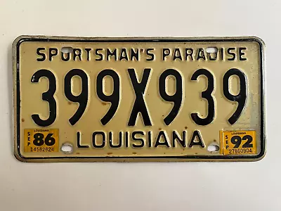 1986 1992 Louisiana License Plate 100% All Original Sportsman's Paradise Slogan • $24.99