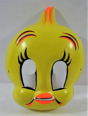 Vintage 1961 Colorful Tweety Bird Character Warner Bros Plastic Halloween Mask • $39.99