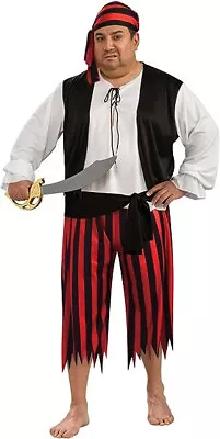 Men's Pirate Adult Hen Party Stag Fancy Dress Up Costume Plus Size • £14.98