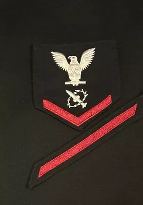 US Navy PO3/E4 Rate Missile Technician W/ Service Blue Petty Officer 3 Male USN • $2