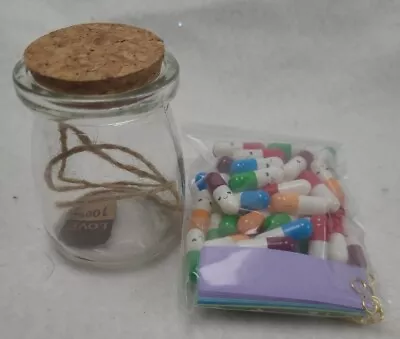 52 Pc Colorful Message In A Bottle Capsules For Letter/notes With Jar. New • $8