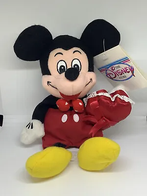 Vintage Disney Mickey Mouse Valentine's Day Beanbag Plush 8” With Tag Retired • $17.99