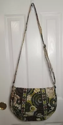 Retired Vera Bradley Cocoa Moss Saddle Up Crossbody Shoulder Bag Purse • $21.99