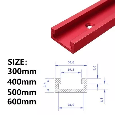 Sturdy Red Aluminum Alloy T Track T Slot Miter Jig For DIY Woodworking Tools • $26.23