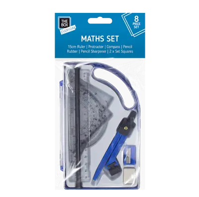£2.89 • Buy  Compact Maths Geometry School Set Compass Ruler Protractor Sharpener Exam 8Pce