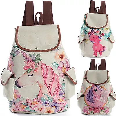 £13.56 • Buy Women Girls Unicorn Print Backpack School Book Bag Travel Rucksack Shoulder Bags