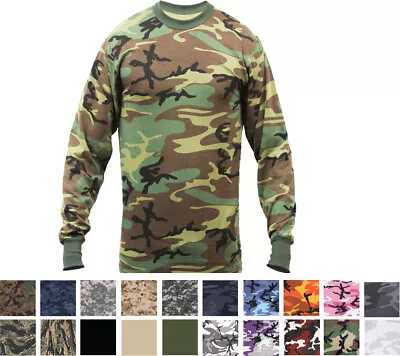 Rothco Long Sleeve T-Shirt Tactical Camo Military Crew Tee Undershirt Army Shirt • $17.99