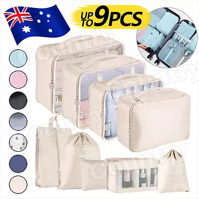 $9.35 • Buy Storage Bag Travel Packing Cubes Pouches Luggage Organiser Clothes Suitcase 3-9x
