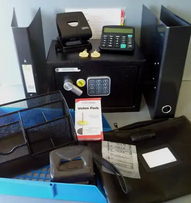 Business Office Supplies Kit - Yale Safe Document Money Bag Desk Tidy & More • £49
