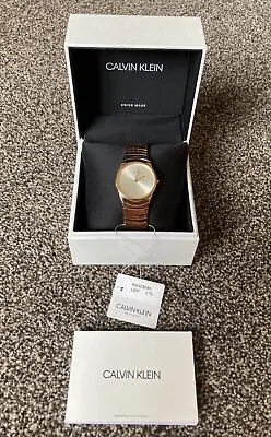 Womens Calvin Klein Swiss Made Rose Gold Whirl Watch K8A23646 New RRP £279.00 • £85