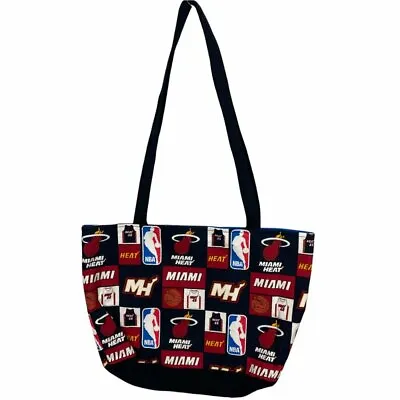 NBA National Basketball League Miami Heat Canvas Shoulder Fan Tote Bag Gift EUC • $12.96