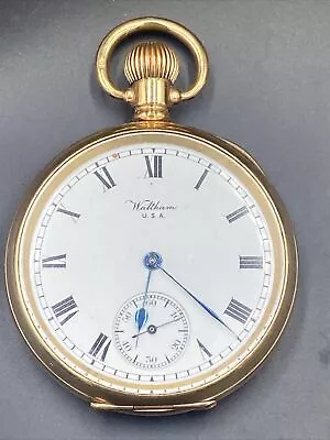 Waltham Gold Plated Traveller Pocket Watch • £65