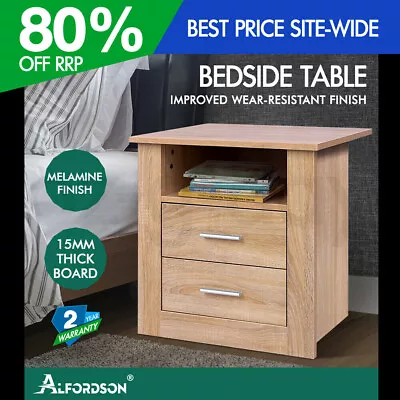 ALFORDSON Bedside Table Nightstand Storage Cabinet Side Table Classic Oak • $64.95