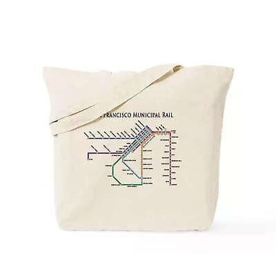 CafePress SF MUNI Map (With Text) Tote Bag (343887446) • $10.99