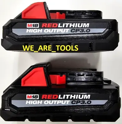 (2) GENUINE 18V Milwaukee 48-11-1835 3.0 AH Batteries M18 CP High Output Compact • $89.97