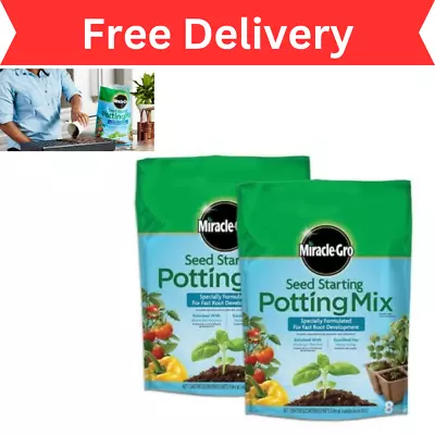 Miracle-Gro Seed Starting Potting Soil Mix 16 Qt. (2-Pack) Each 8 Qt • $18