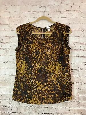Merona Shirt Women's Medium Sleeveless Brown Animal Print Scoop Neck • $16.14