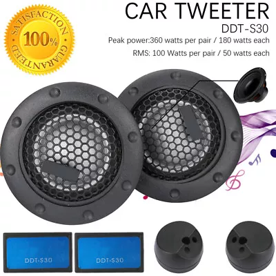 2Pack 1  DDT-S30 Car Stereo Speakers Music Soft Dome Balanced Car Tweeters 360W • $16.89