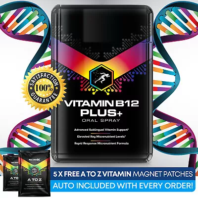 Vitamin B Complex High Strength Vitamin B12 + B1 B2 B3 B5 B6 Biotin Folic Acid • £9.99