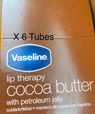 6 Pack Vaseline Lip Therapy Cocoa Butter With Petroleum Jelly 0.16 Oz Full Size • $14.95