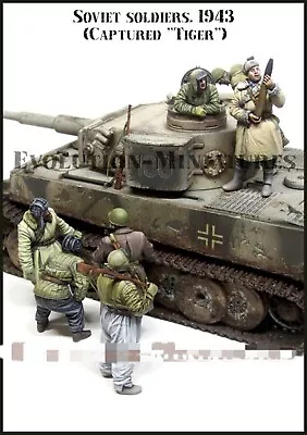 1/35 Resin Figures Model WWII 7 Soviet Tank Crew Soldiers Unassembled Unpainted • $23.29