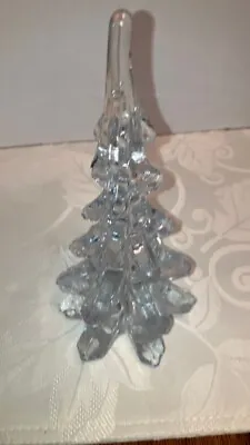 Vintage Crystal Christmas Tree Clear Art Glass 9” Tall • $19.99