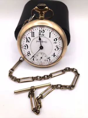 RARE 1905 ILLINOIS BUNN RAILROAD POCKET WATCH - 17 JEWEL 18 SIZE Gold Filled • $127.50